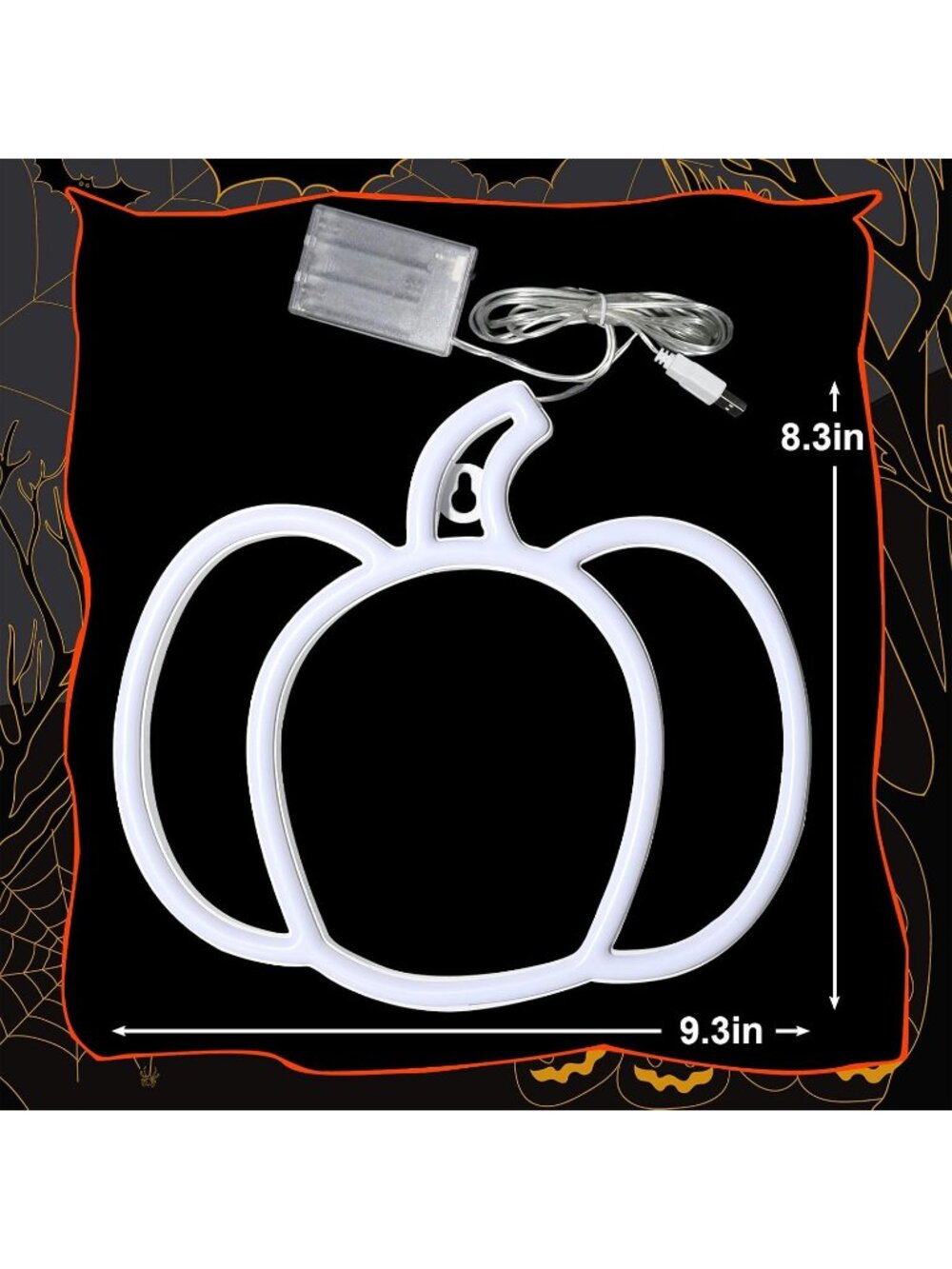🎃1pack Orange Hang Pumpkin Neon Signs Light Halloween Thanksgiving Autumn Decor - Picture 3 of 7